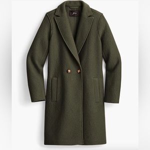 J. Crew Daphne Topcoat in Italian Boiled Wool color Dark Moss